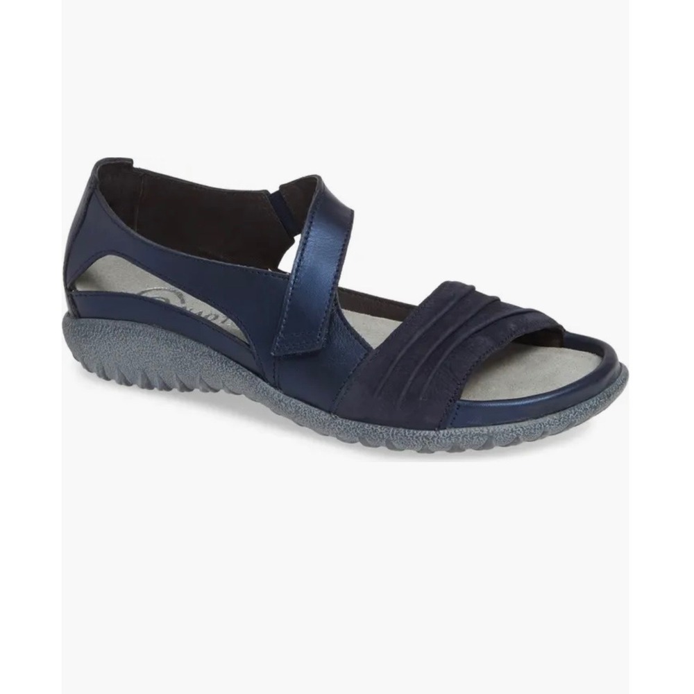 Naot Womens Papaki Sandals US 6 Comfort Leather Adjustable Strap Navy‎ Blue